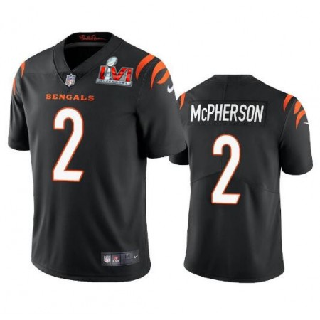 Tröjor Cincinnati Bengals Evan McPherson 2 Svart 2022 Super Bowl LVI Vapor Limited - Män Tröjor Cincinnati Bengals Evan McPherson 2 Svart 2022 Super Bowl LVI Vapor Limited - Män